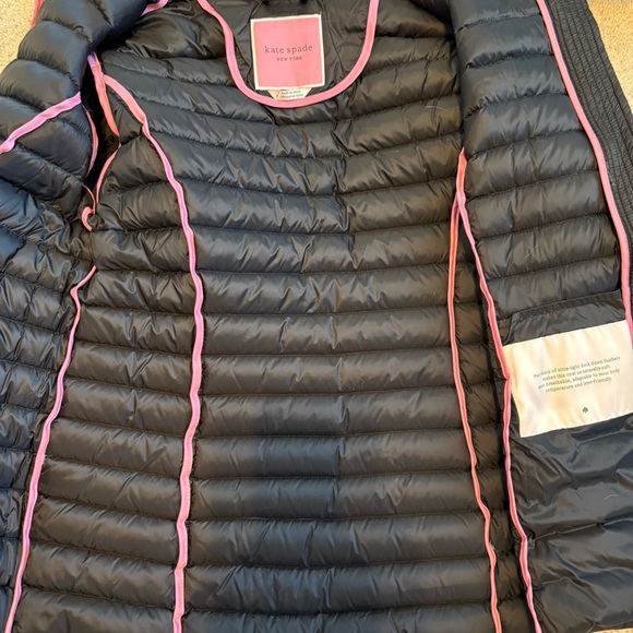 Kate Spade Black Quilted Puffer Ultra Lightweight Down Puffer Hooded Jacket - Picture 9 of 11